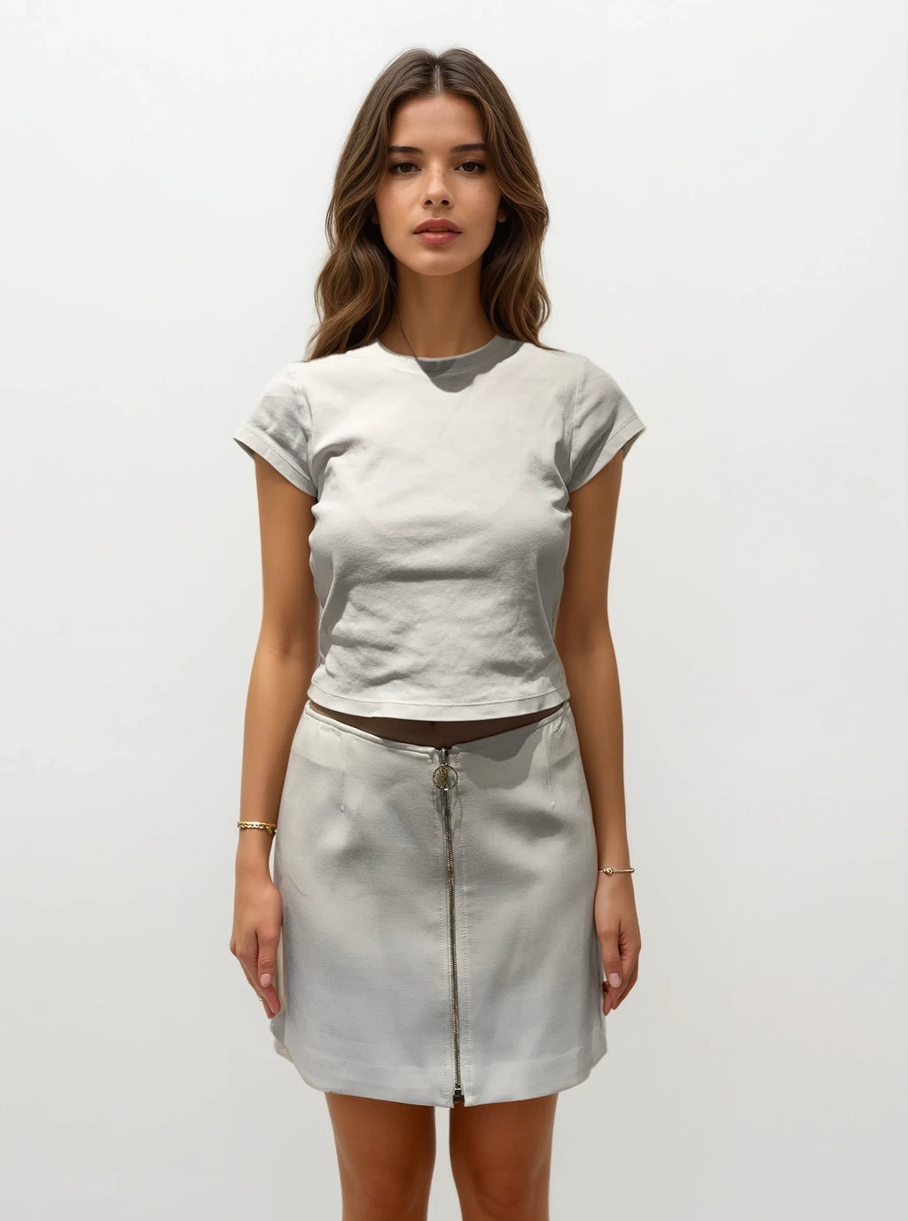 Versace White Zip Mini Skirt