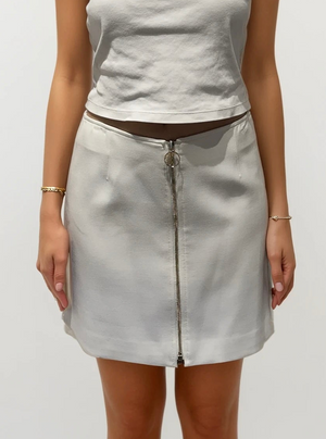 Versace White Zip Mini Skirt