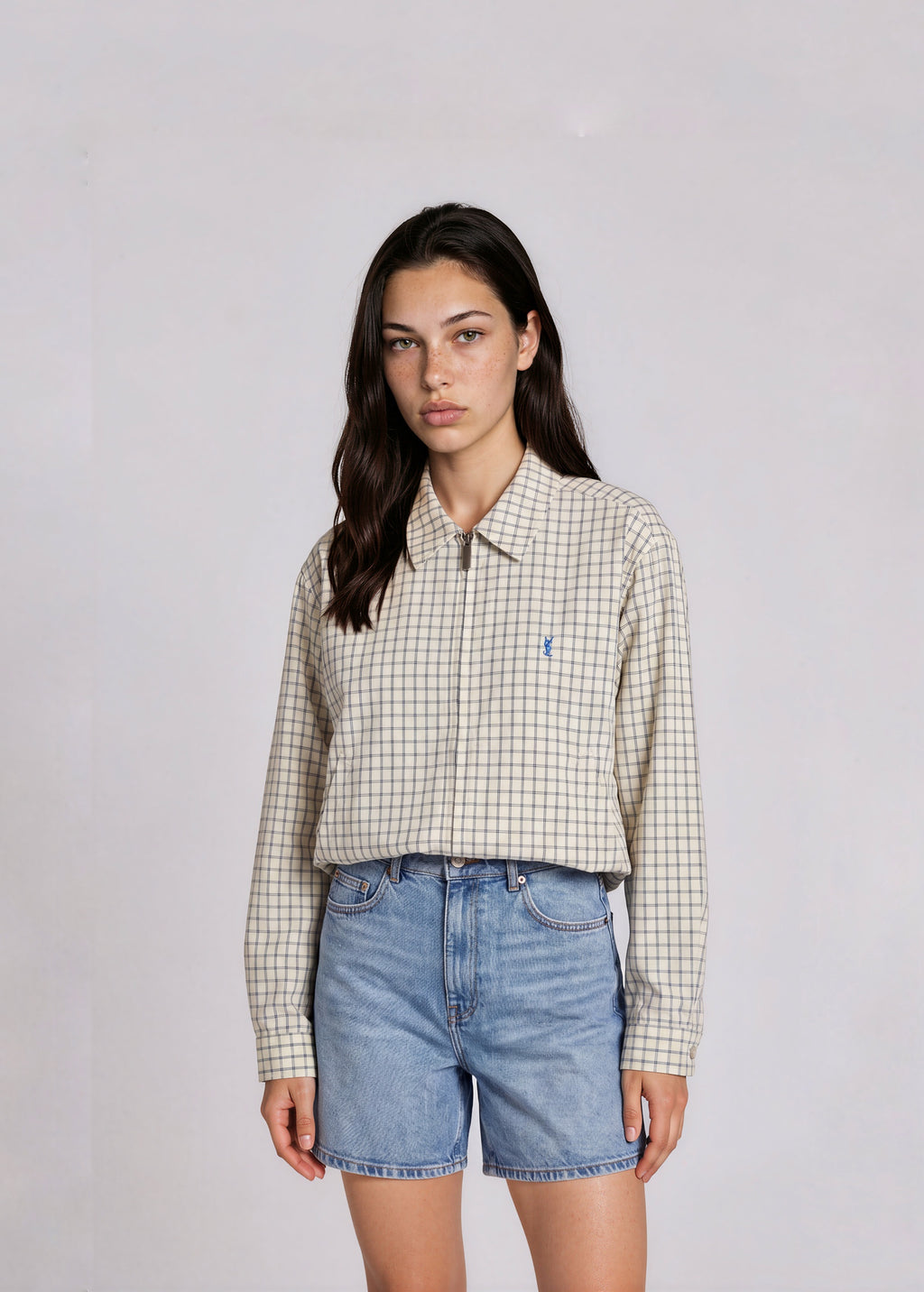 YSL Light Green Windowpane Bomber