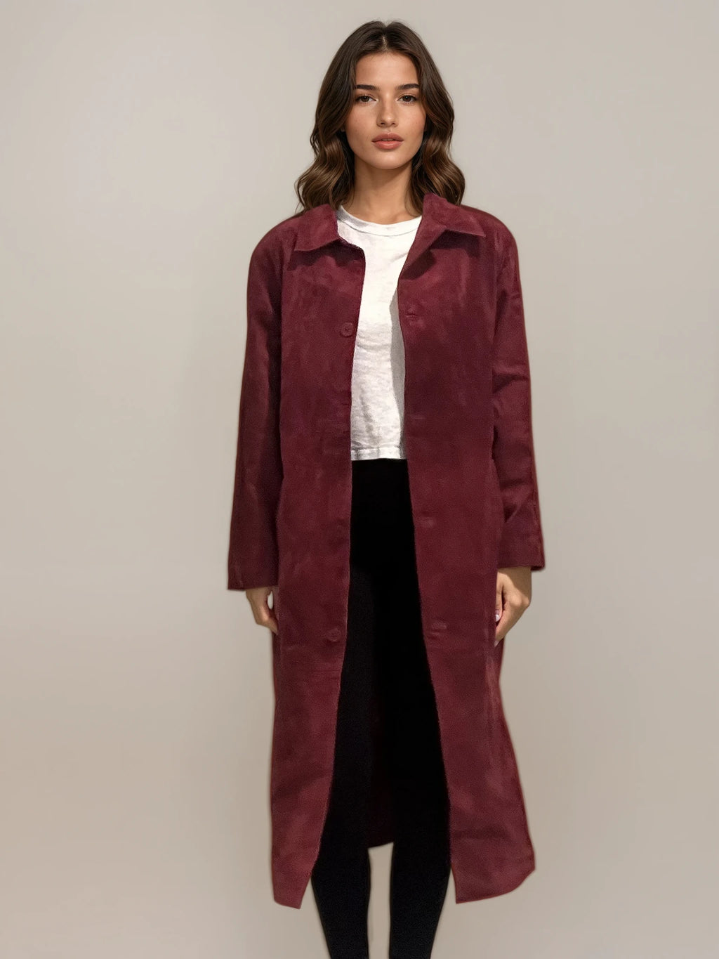 Red Long Suede Jacket