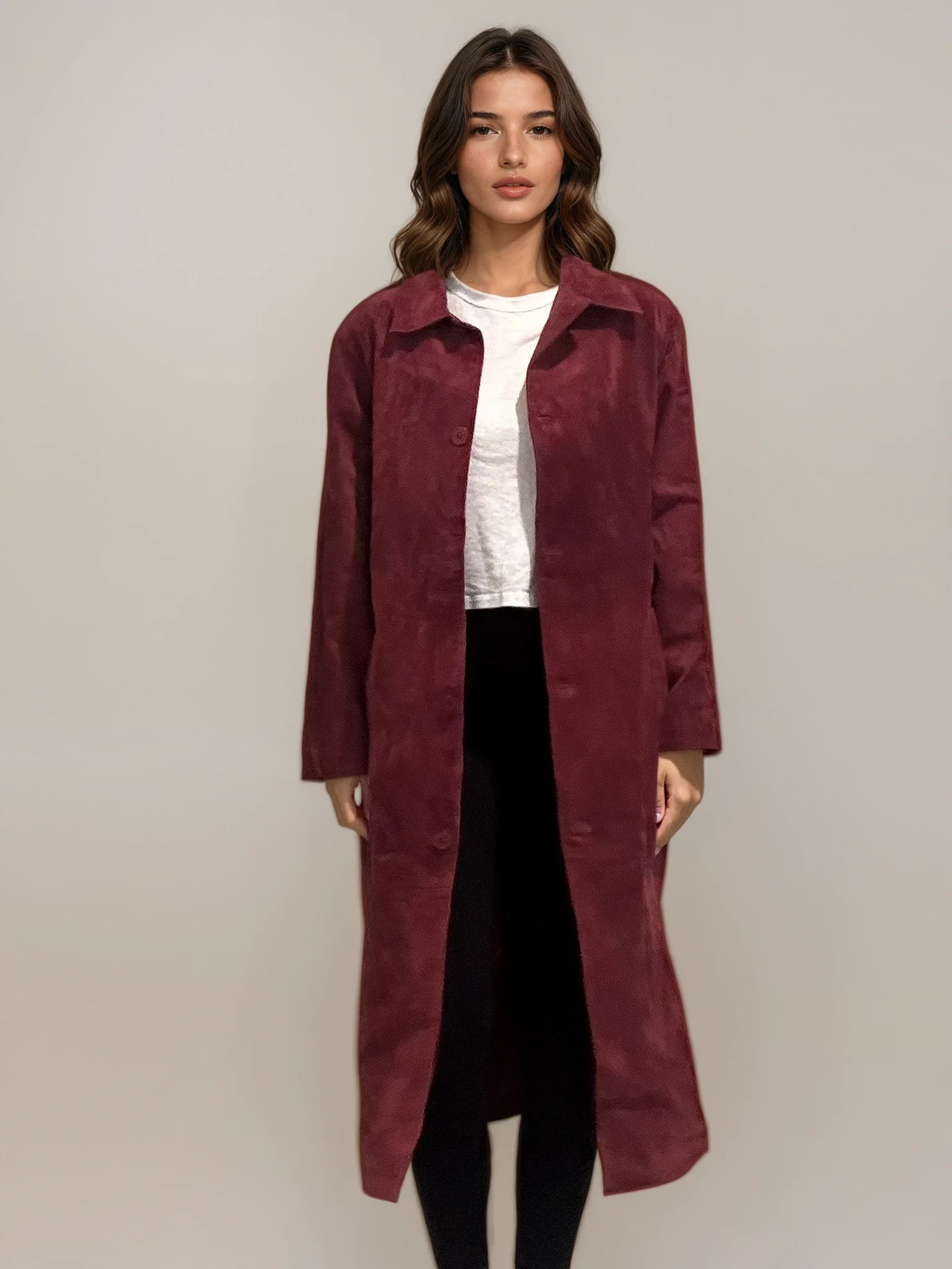 Red Long Suede Jacket