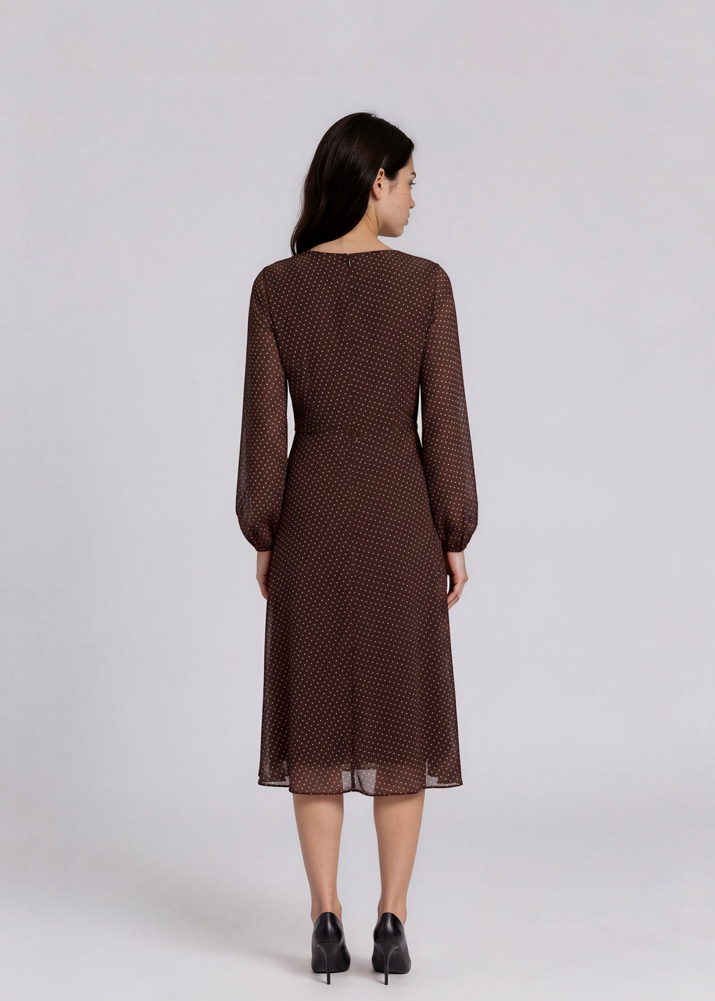 Escada Silk Long Sleeve Polka Dot Dress