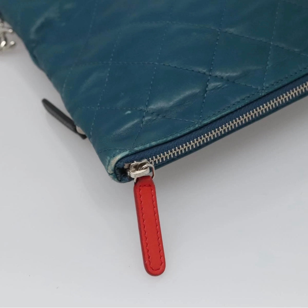 Chanel Blue Leather Clutch