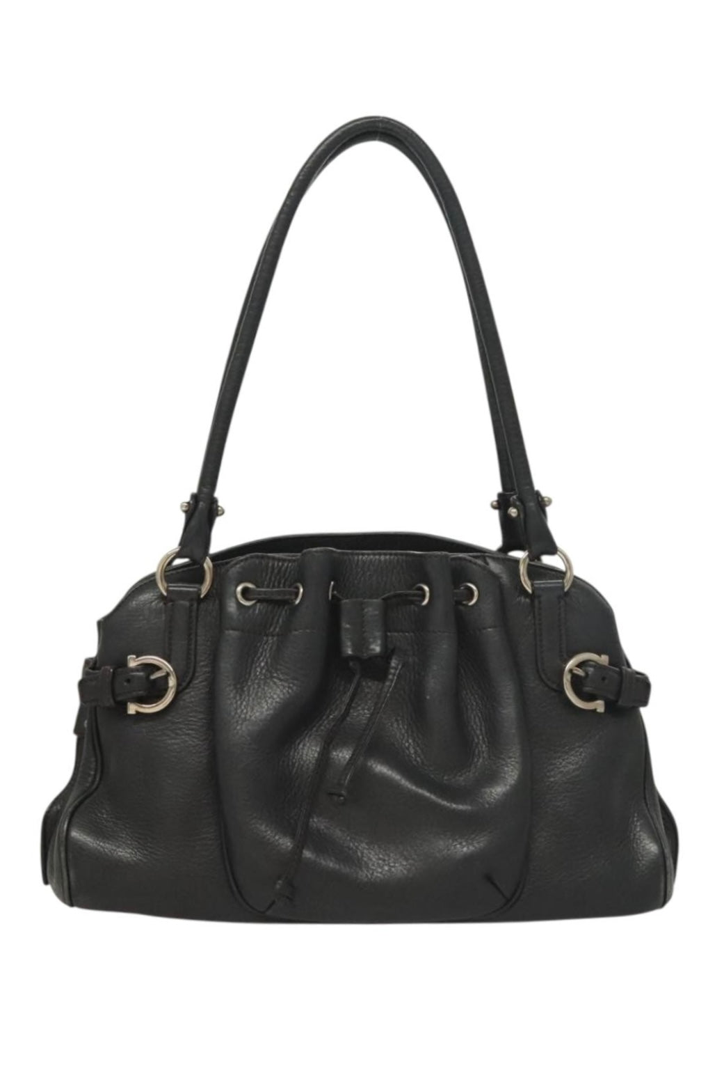 Ferragamo Black Leather Shoulder Bag