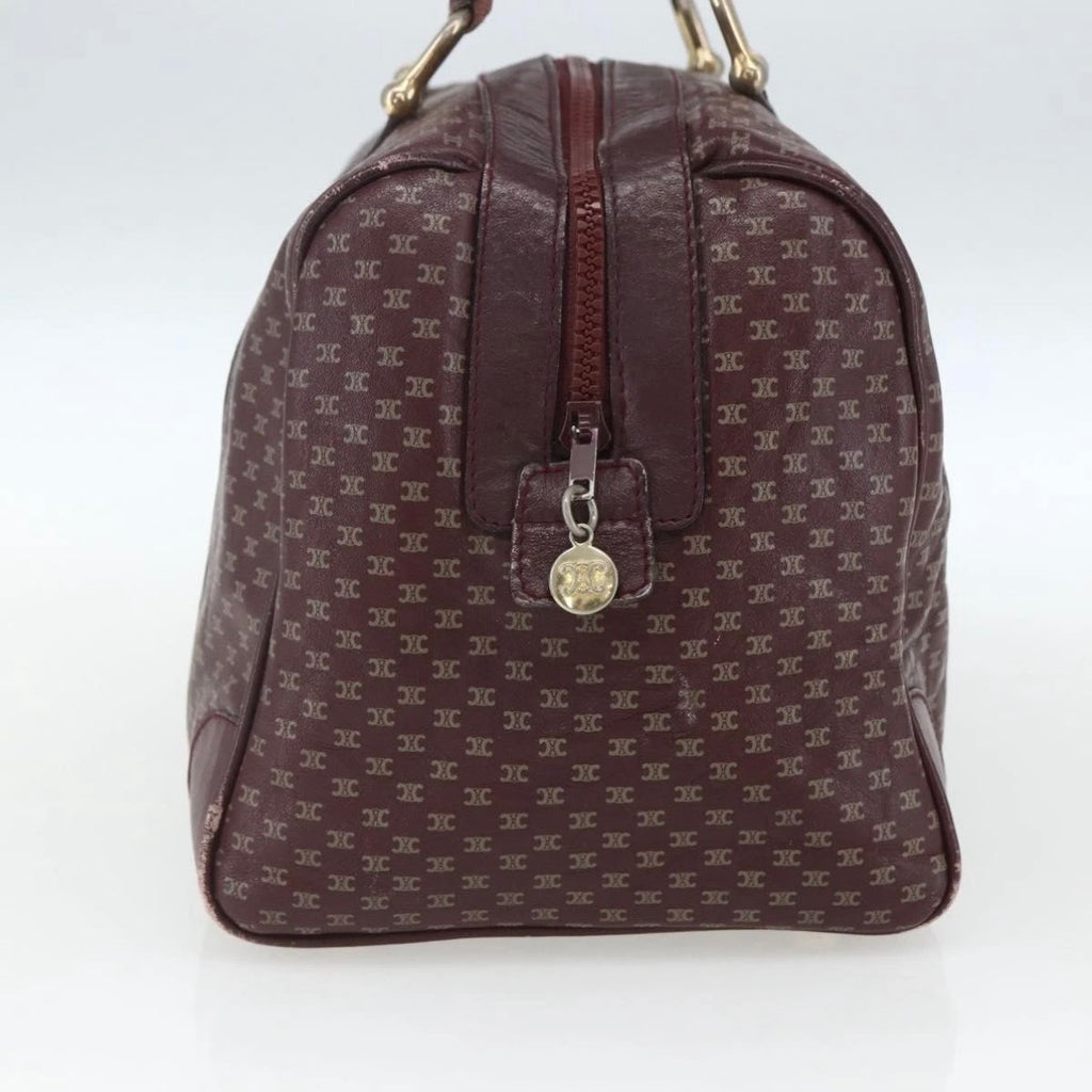 Celine Burgundy Monogram Boston Bag