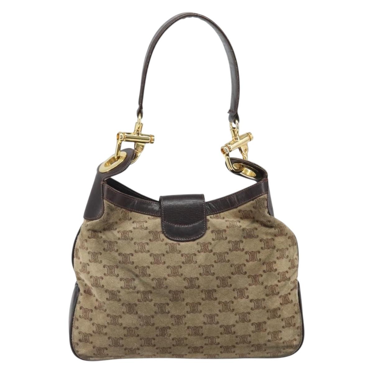 Celine Brown Suede Shoulder Bag