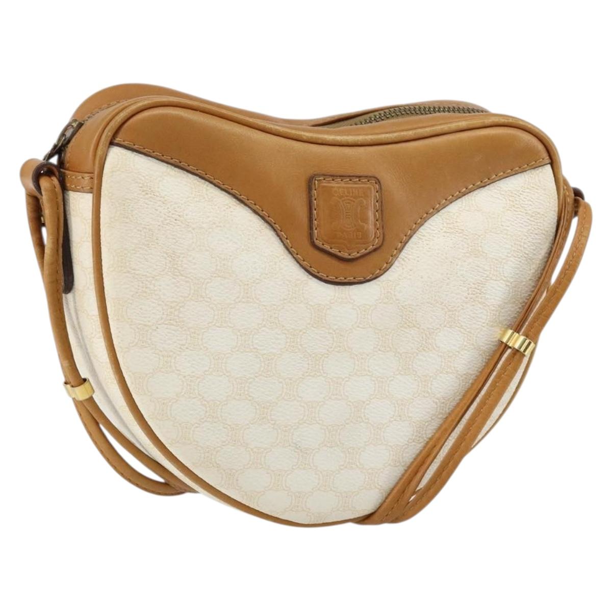Celine White Macadam Heart Shoulder Bag