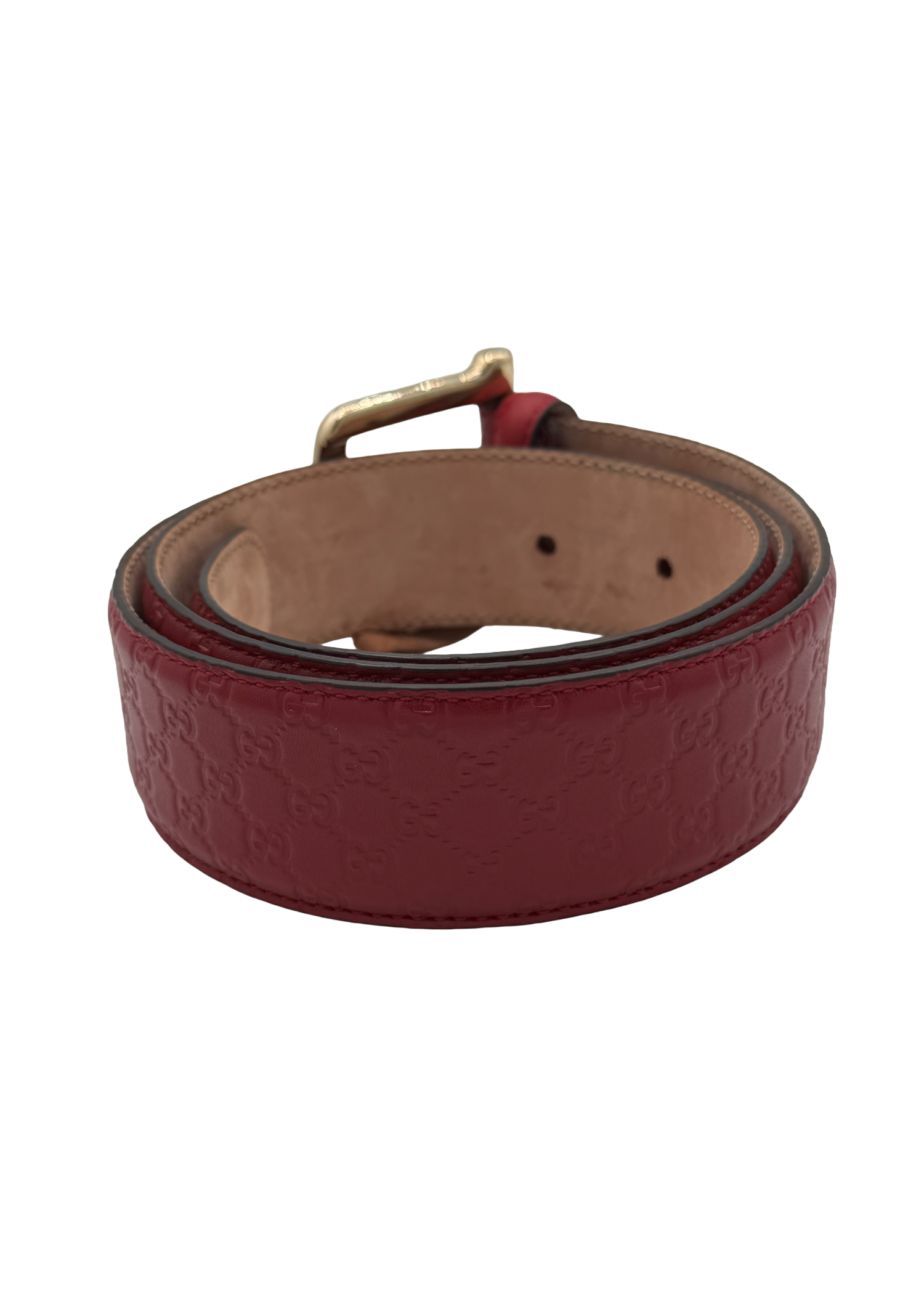 Gucci Red Micro Monogram Leather Belt