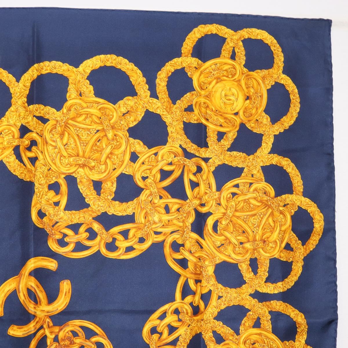 Chanel Navy and Gold Scarf