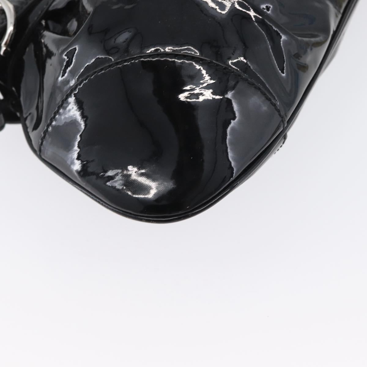 Ferragamo Black Patent Hobo Bag