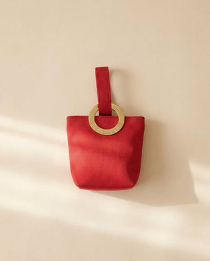 Celine Red and Gold Mini Handbag