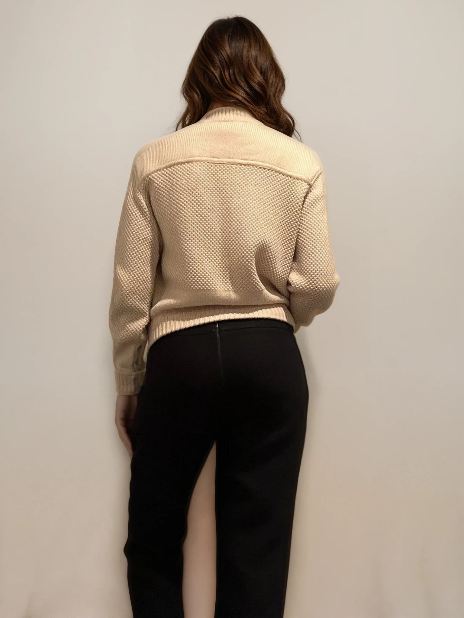 Courreges Cream Zip Up Sweater