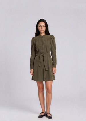 Chloe Green Belted Mini Dress