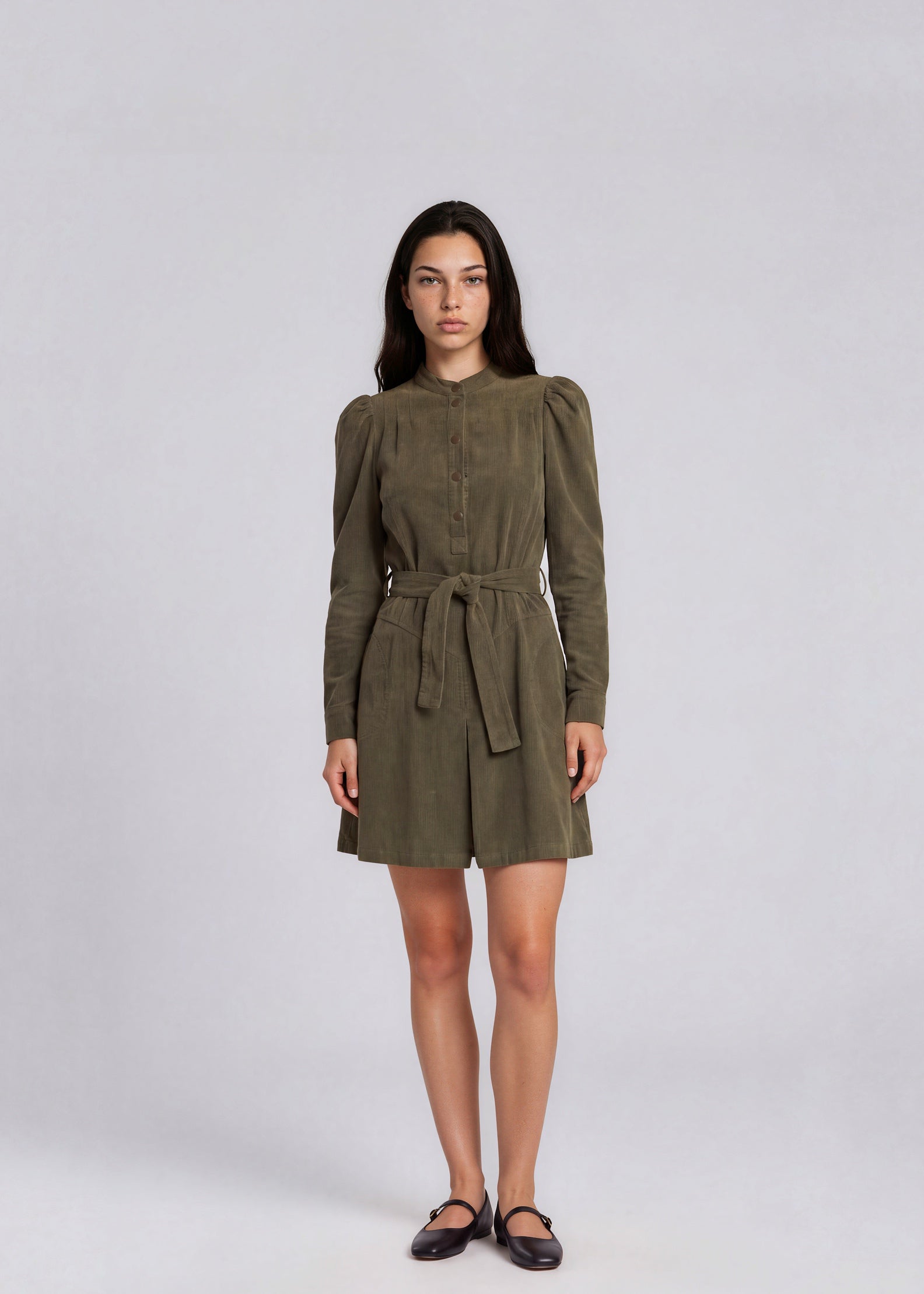 Chloe Green Belted Mini Dress