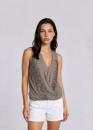 Kaufmanfranco Brown Embellished Tank