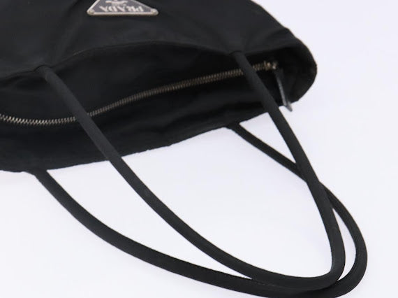 Prada Black and Leather Nylon Tote