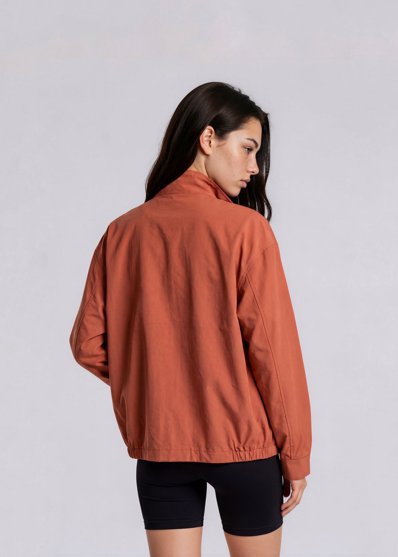 YSL Terracotta Windbreaker Bomber