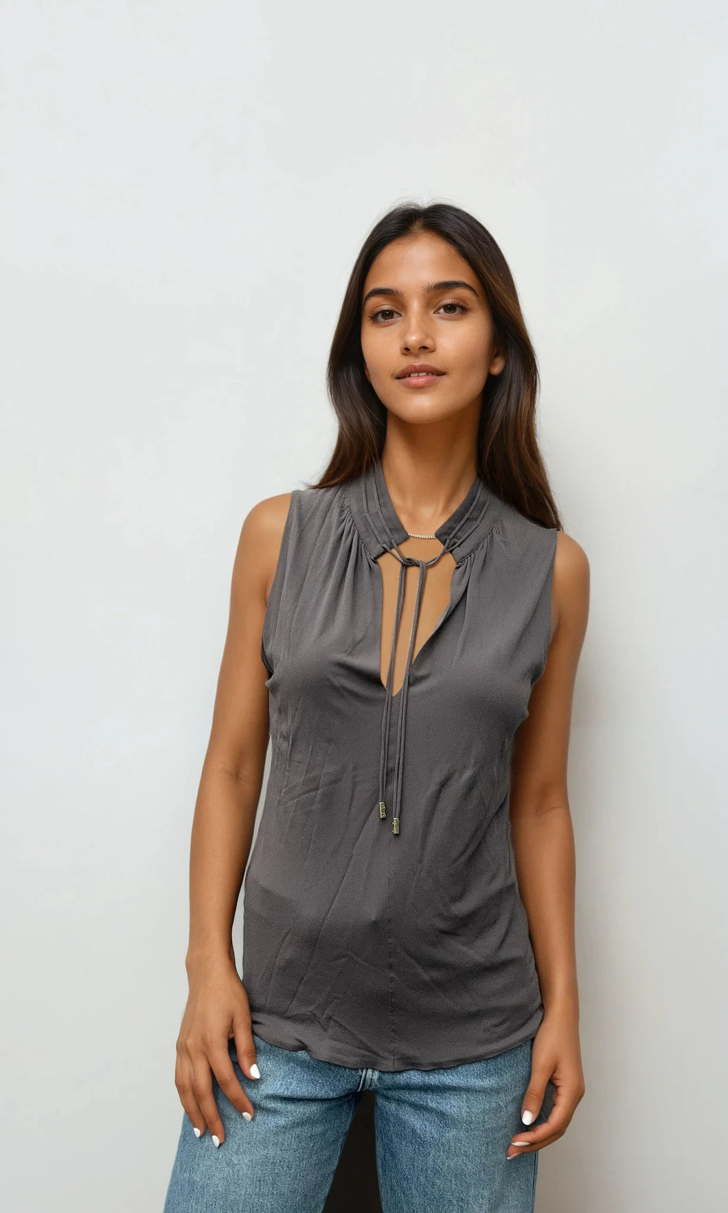Gucci Brown Tie Tank