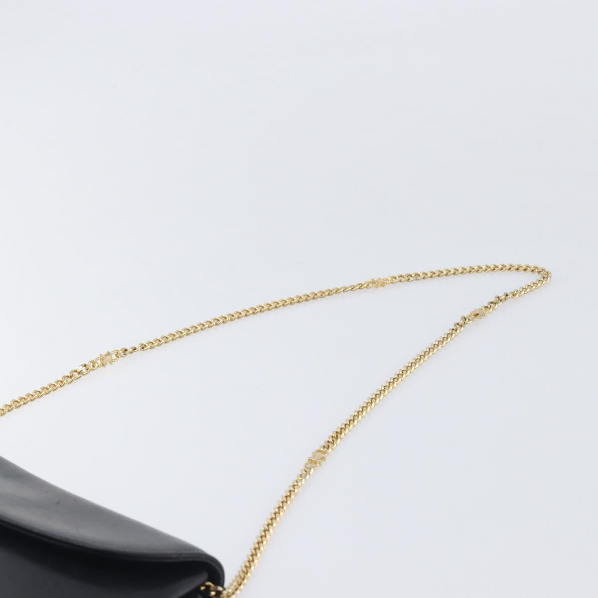 Celine Black Leather Chain Shoulder Bag