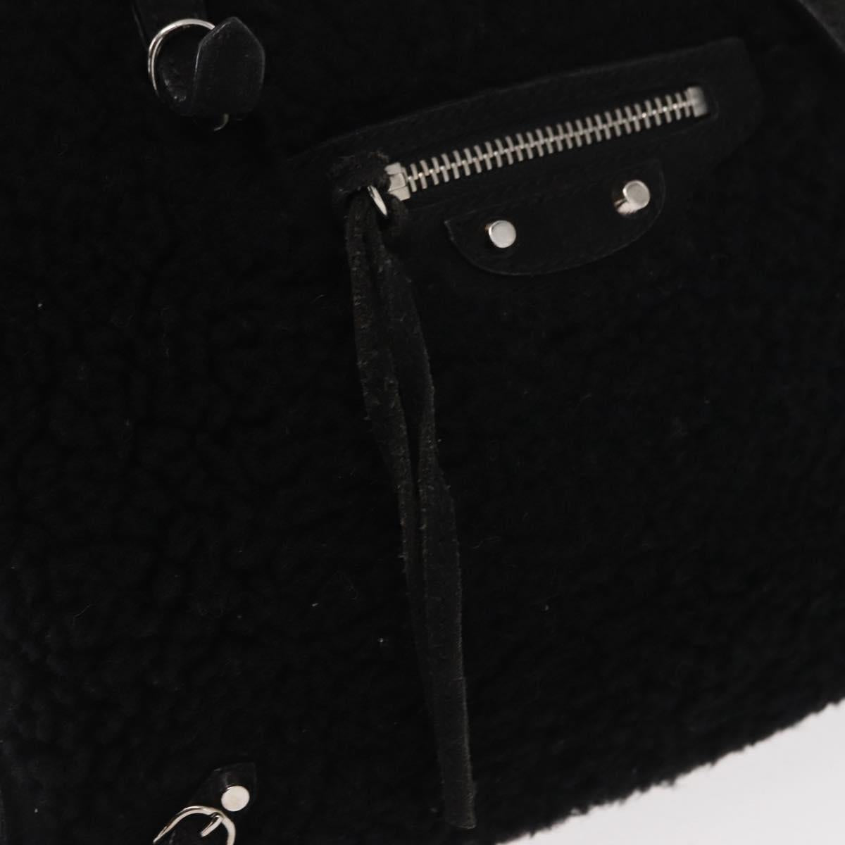 Balenciaga Black Shearling City Bag
