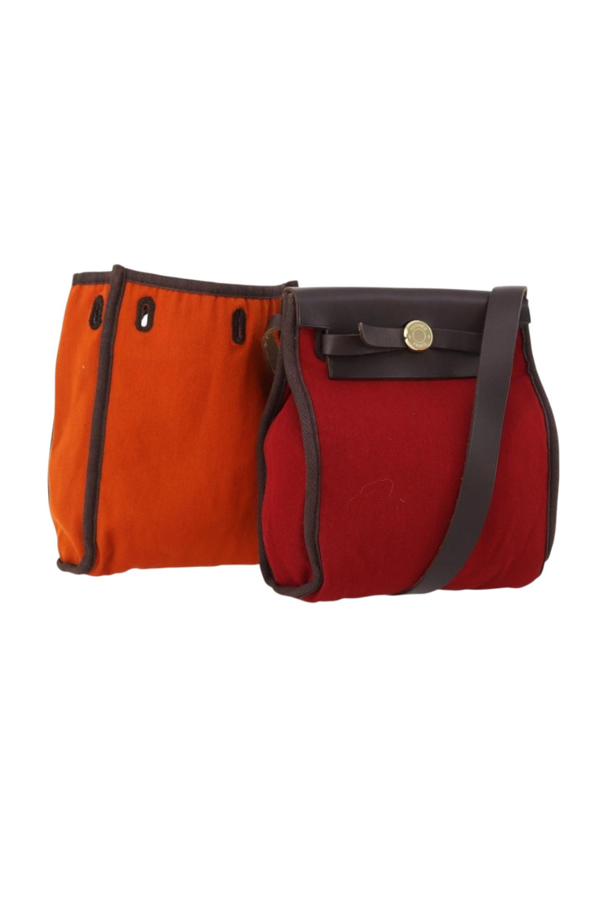 Hermes Red Or Orange Herbag Crossbody