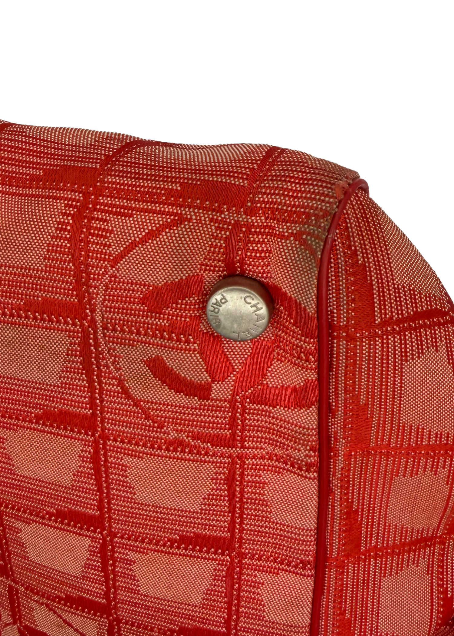 Chanel Red Monogram Travel Tote