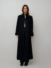 Load image into Gallery viewer, Black and Brown Fur and Cashmere Coat
