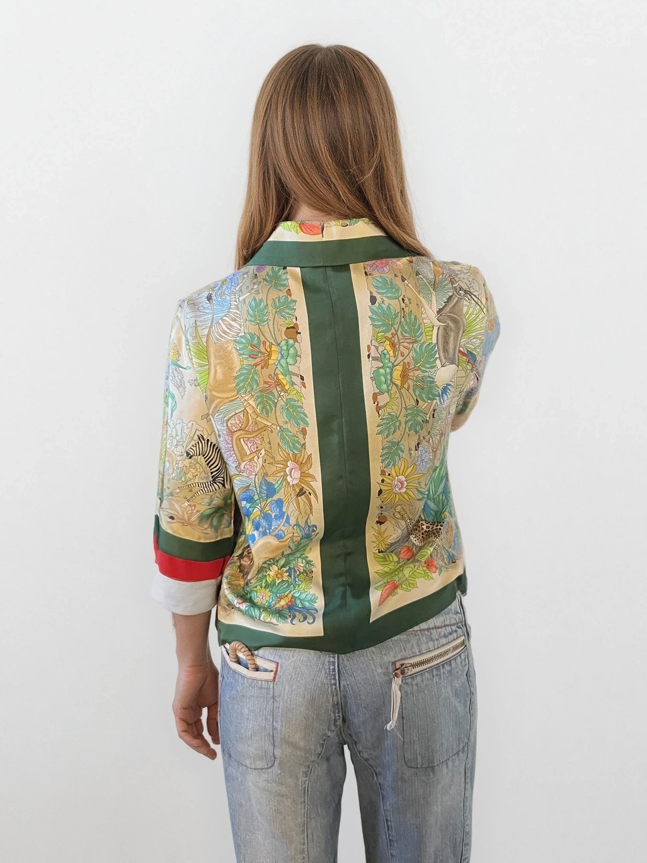 Gucci Green Floral button Down