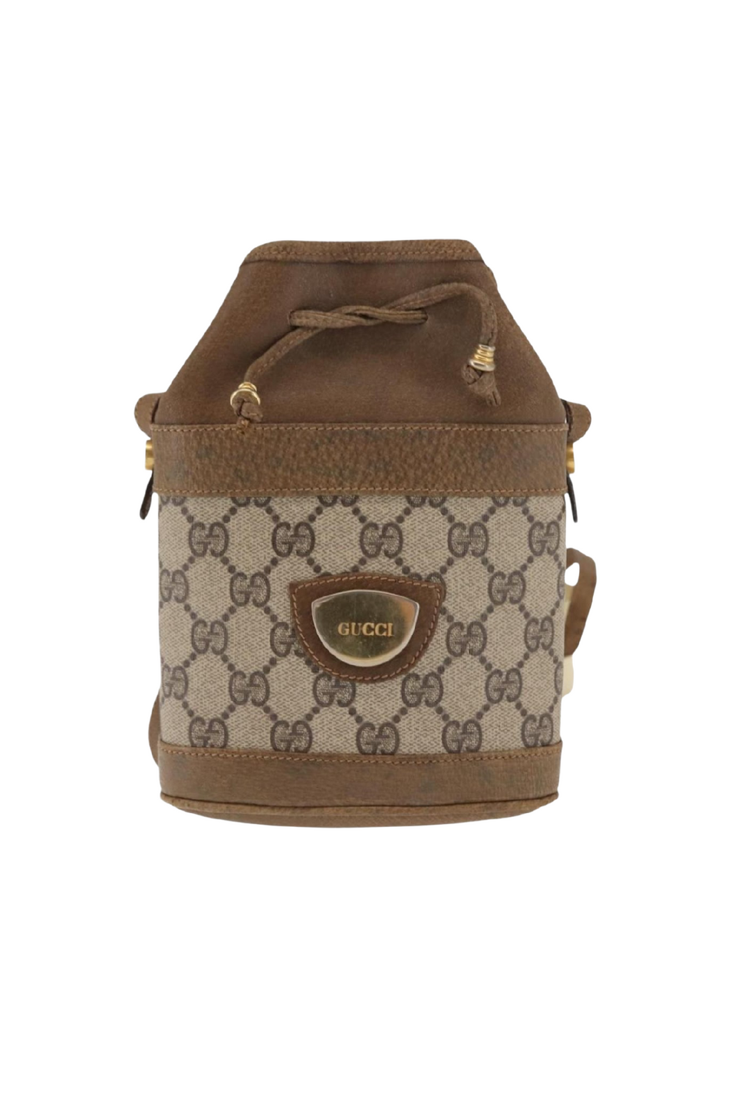Gucci Brown Monogram Bucket Crossbody