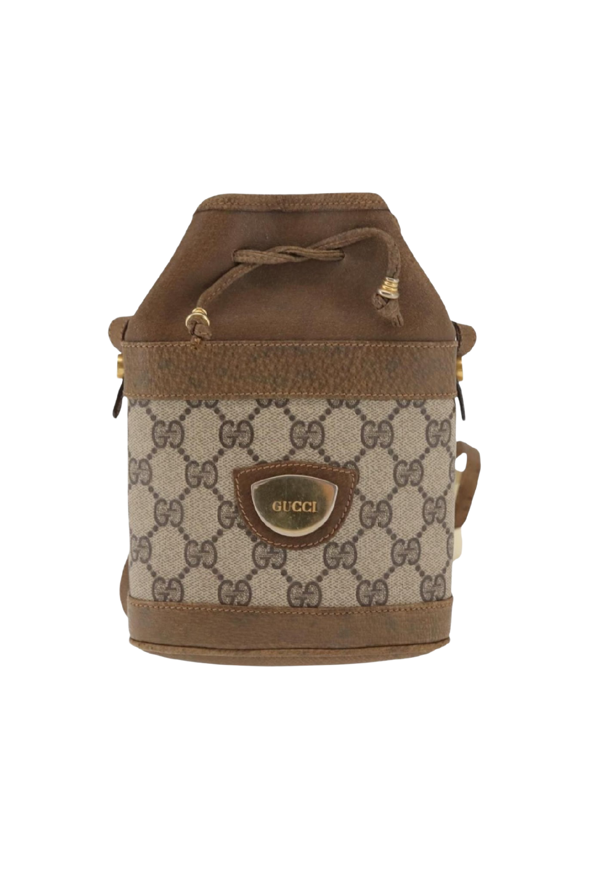 Gucci Brown Monogram Bucket Crossbody