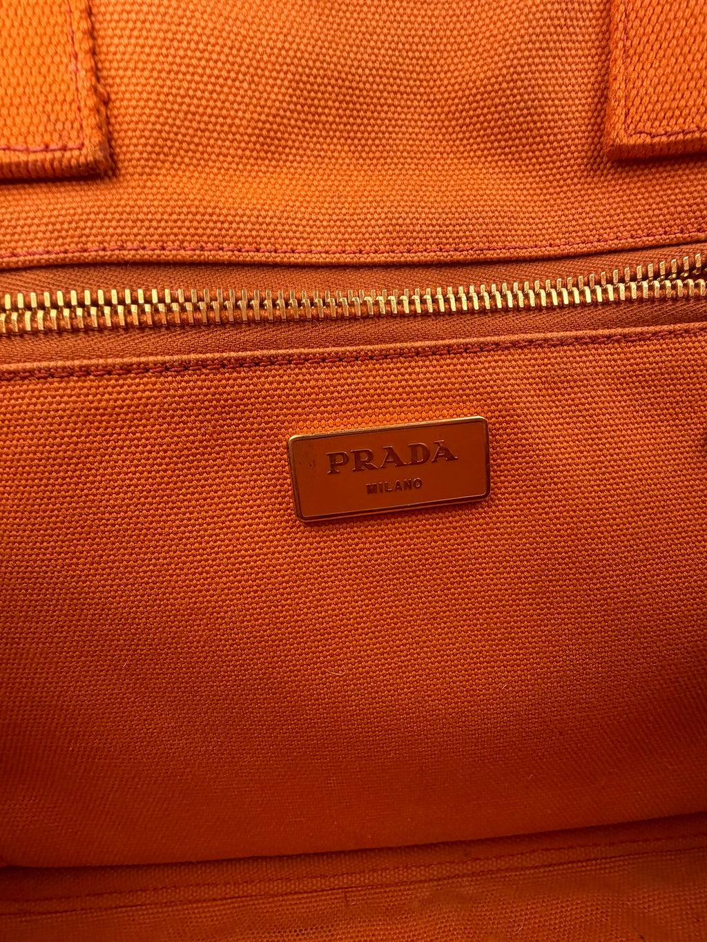 Prada Orange Canapa Tote