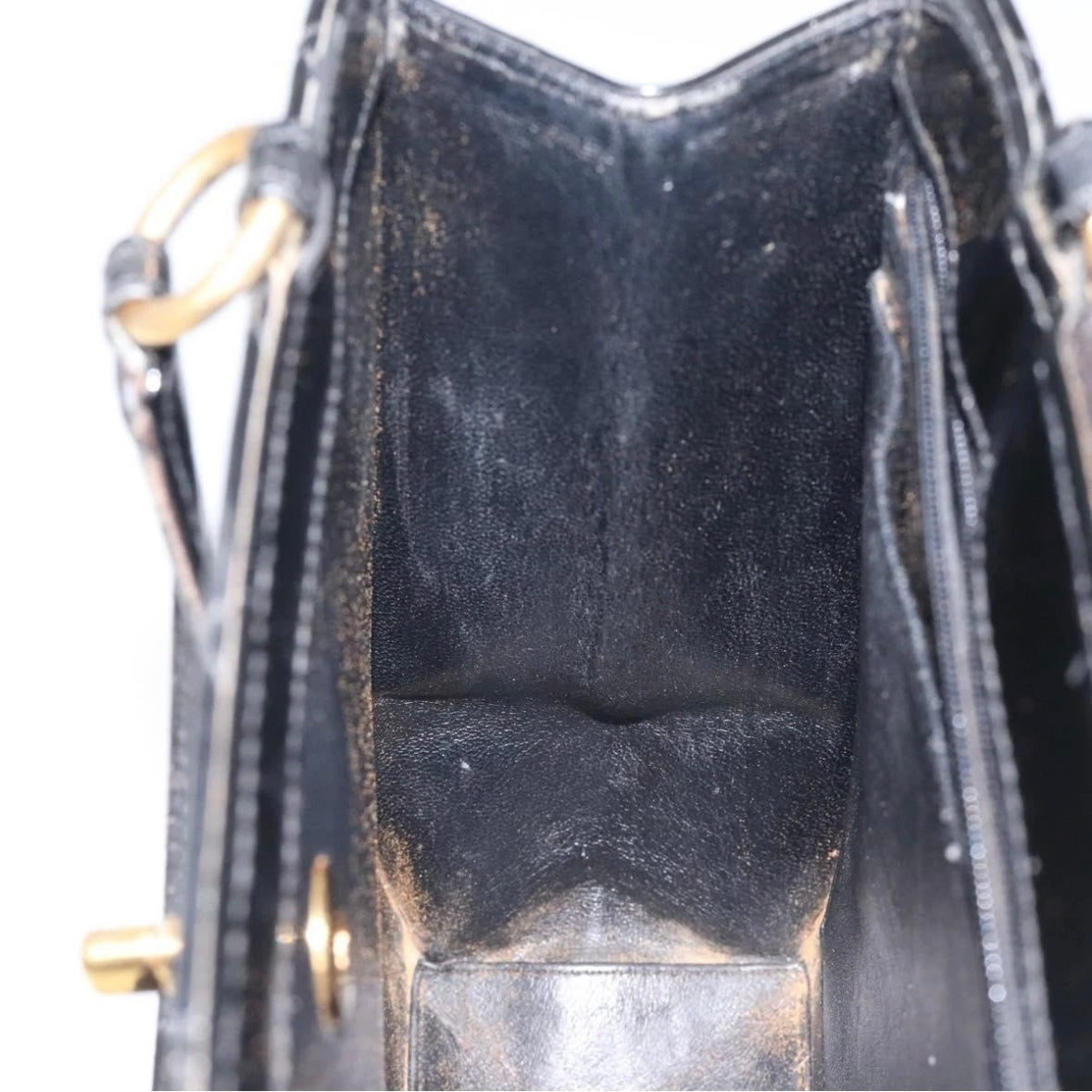 Chanel black patent handbag