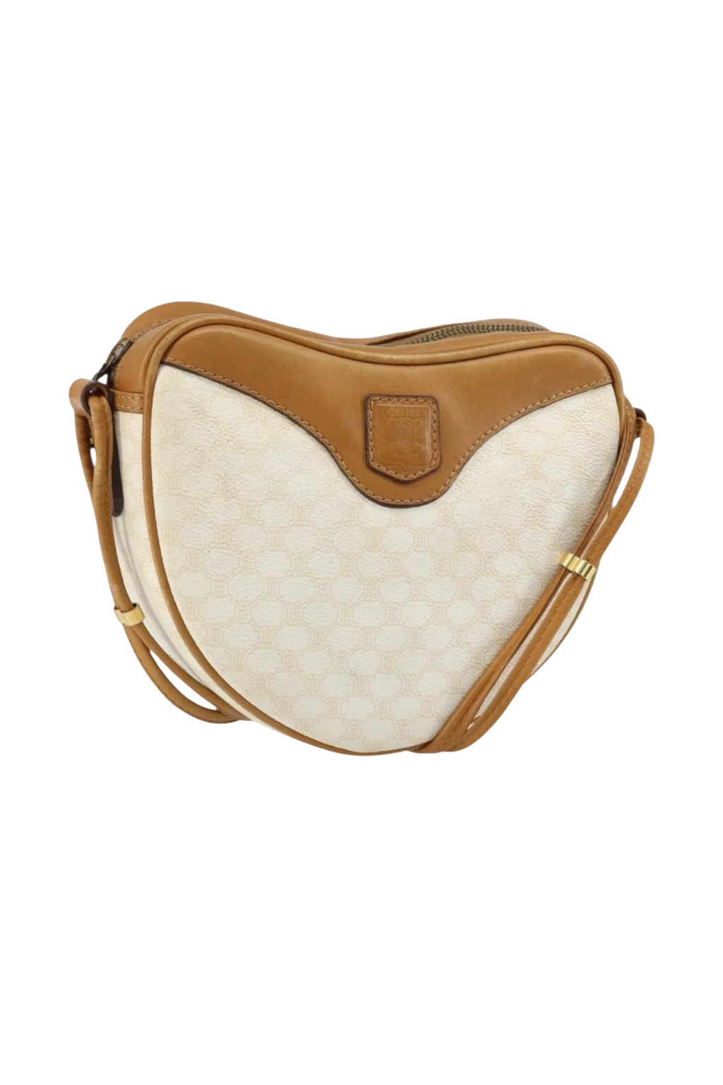 Celine White Macadam Heart Shoulder Bag