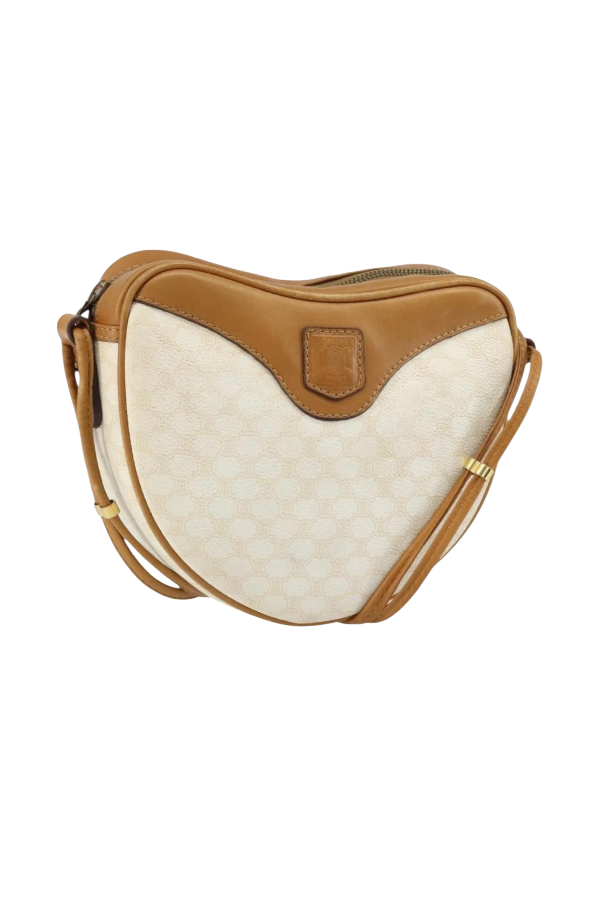 Celine White Macadam Heart Shoulder Bag