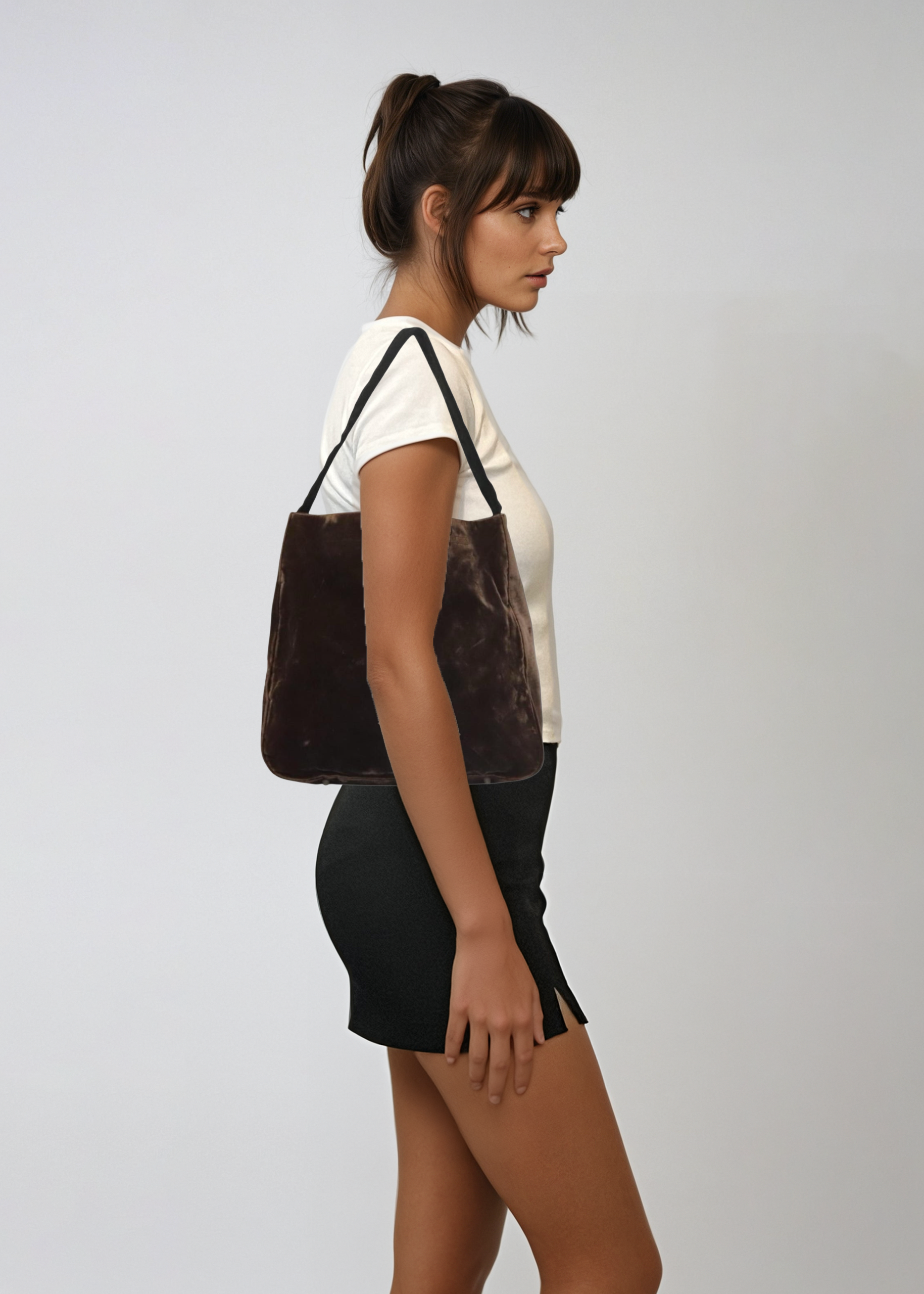 Prada Velour Brown Shoulder Bag