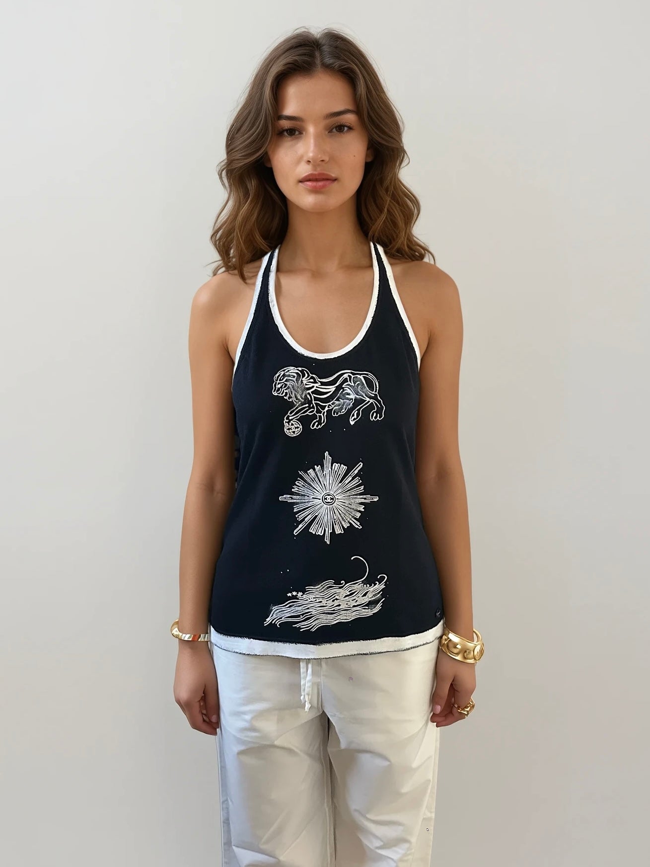 Chanel Black Tiger Tank