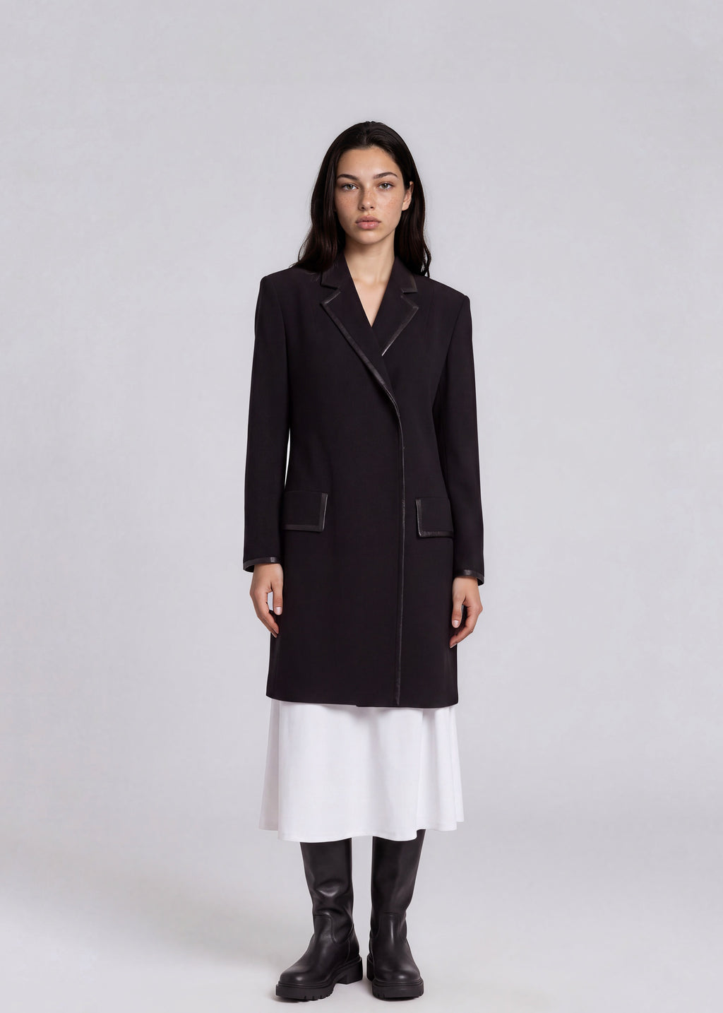 Gucci Black and Leather Coat