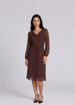 Escada Silk Long Sleeve Polka Dot Dress