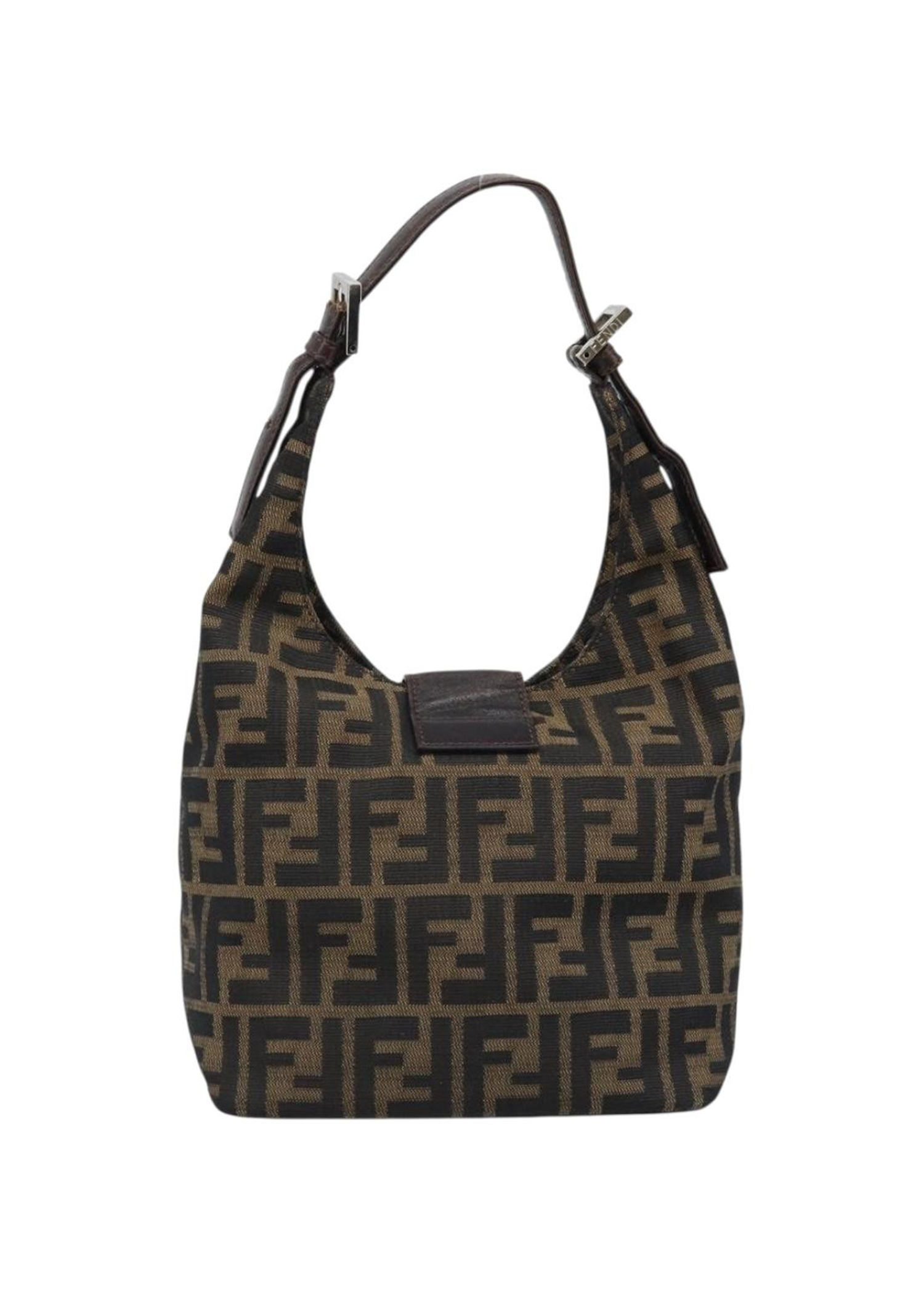 Fendi Zucca Round Shoulder Baguette