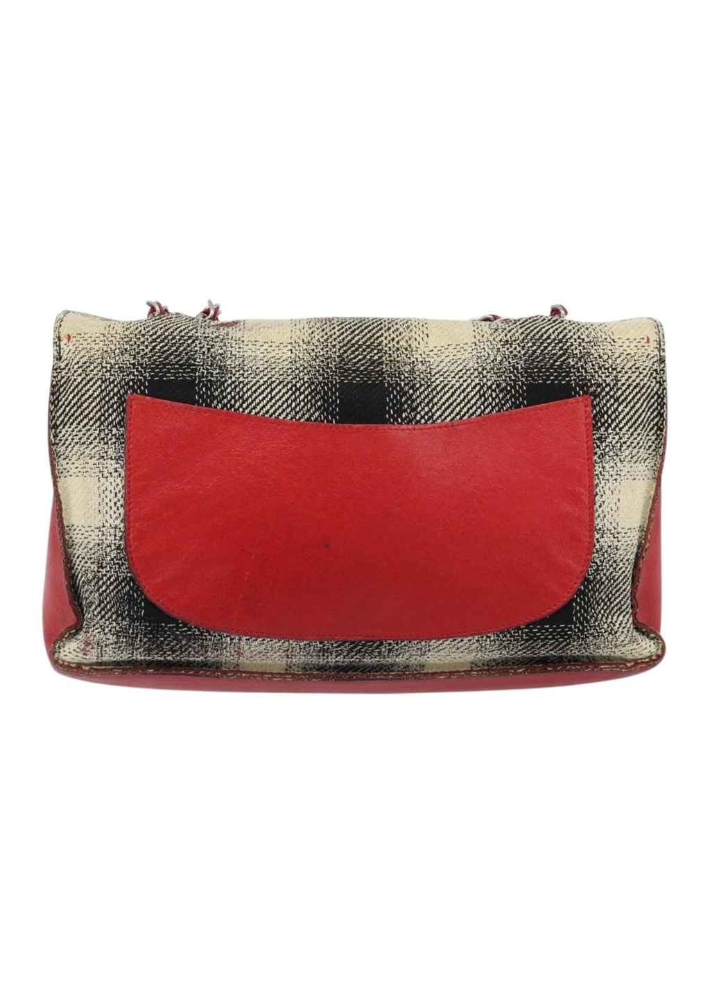 Chanel Tweed & Red Leather Flap Bag