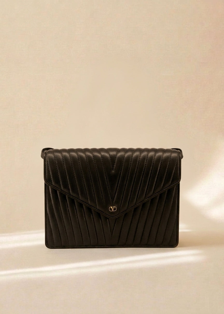 Valentino Black Quilted Leather Shoulder Bag cover