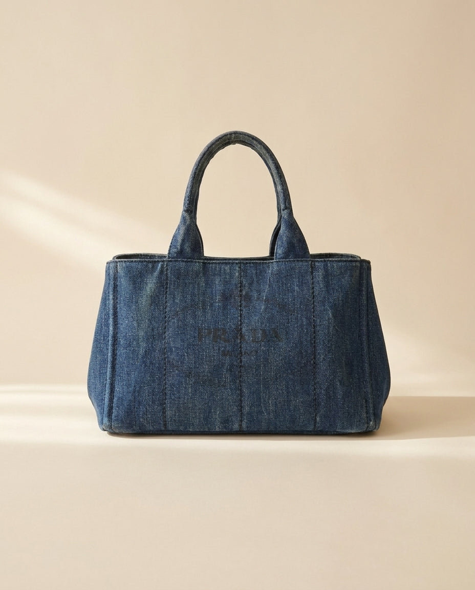 Prada Denim Canapa Tote