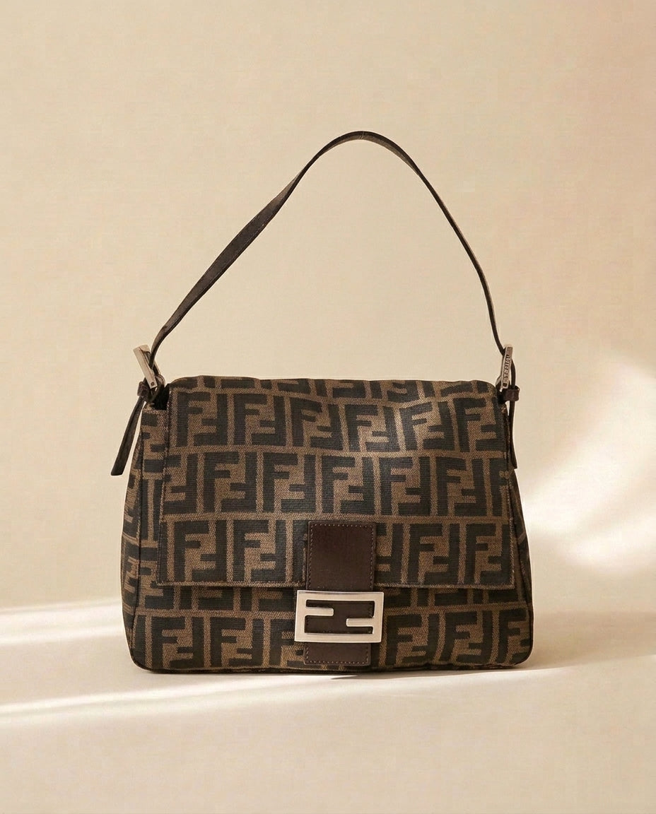Fendi Brown Canvas Baguette