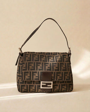 Fendi Brown Canvas Baguette