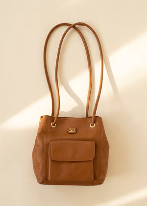 Valentino Tan Leather Shoulder Bag