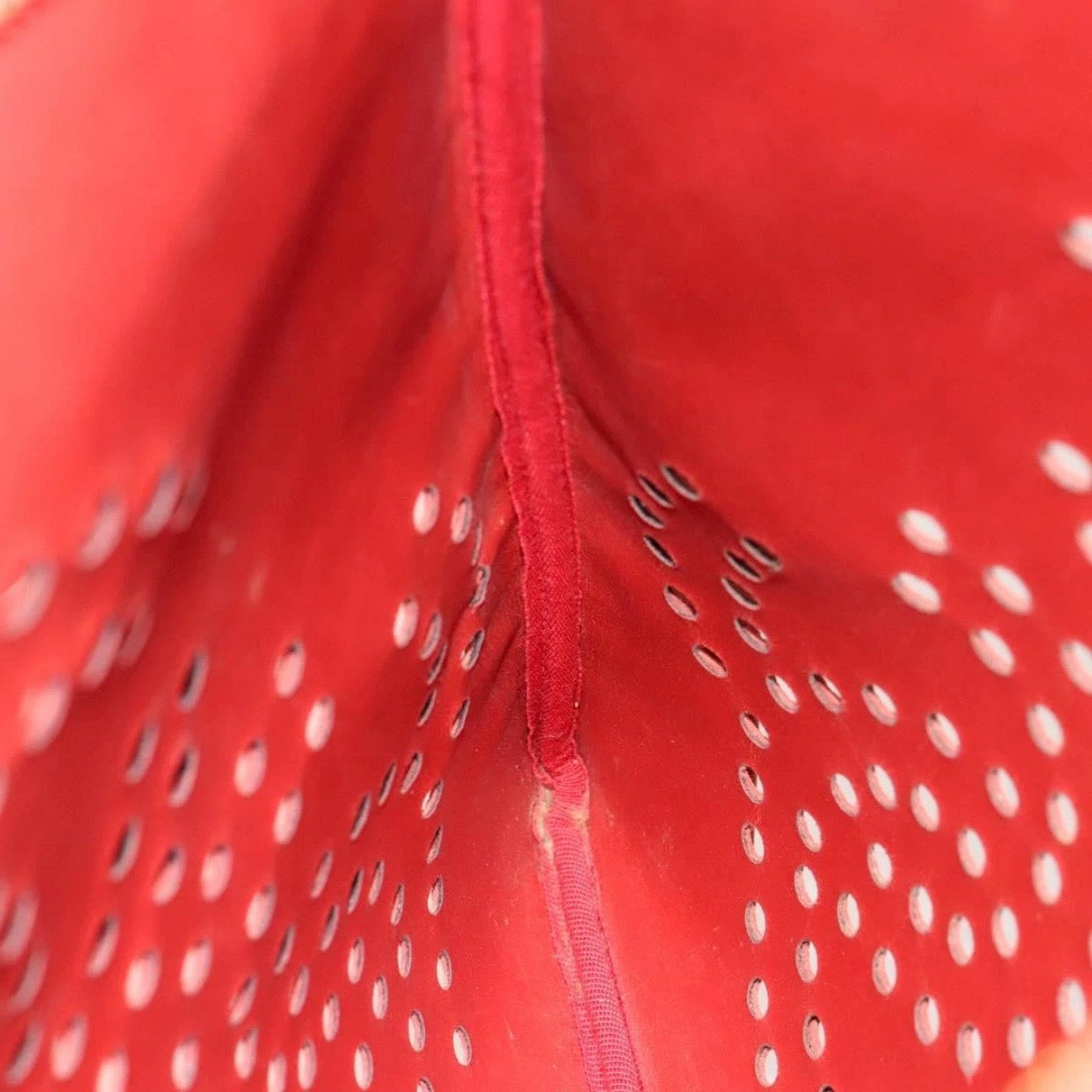 Chanel Red Leather Cutout Tote