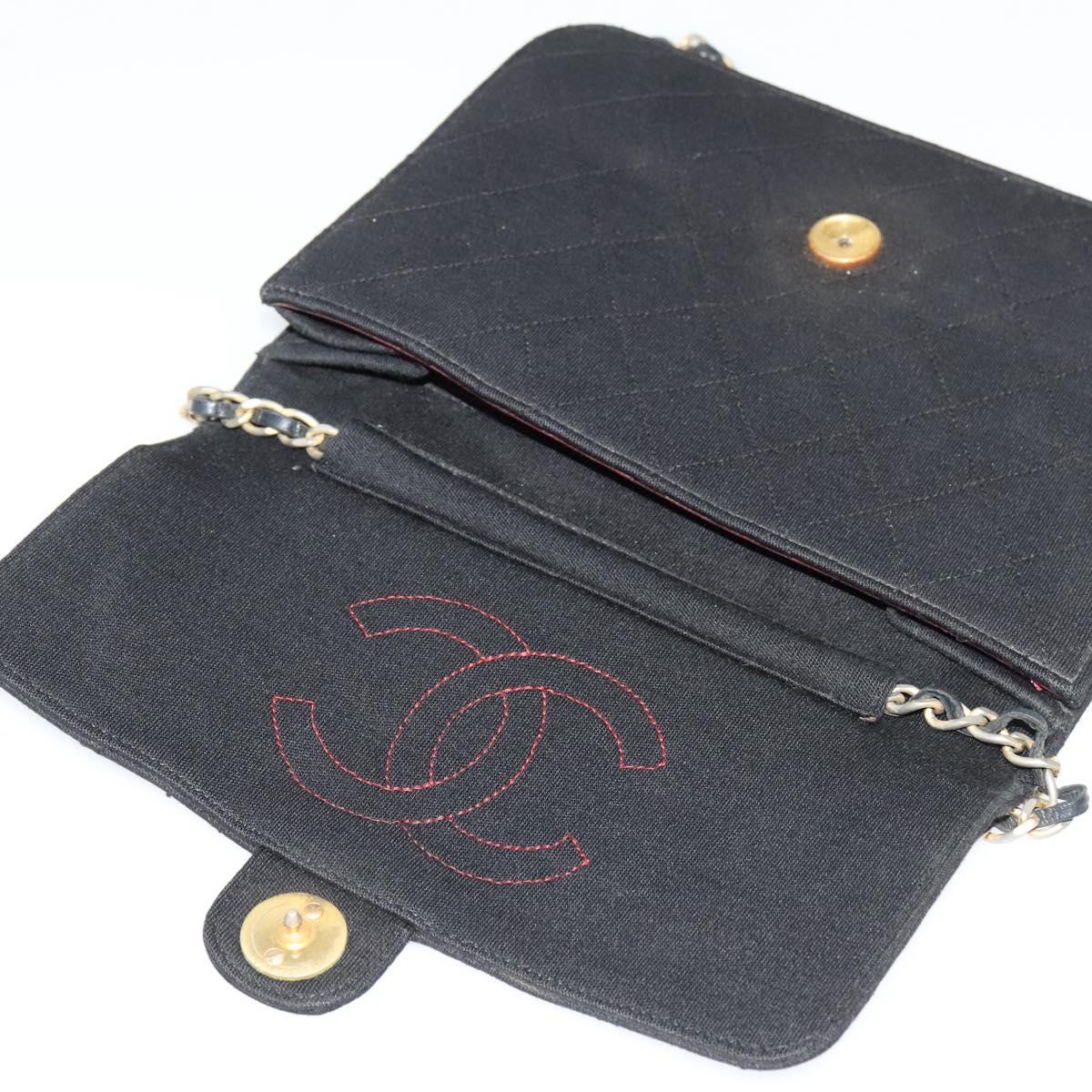 Chanel Black Cotton Flap Bag