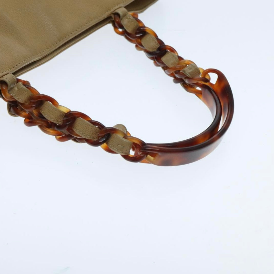 Chanel Tan Leather and Tortoise Tote