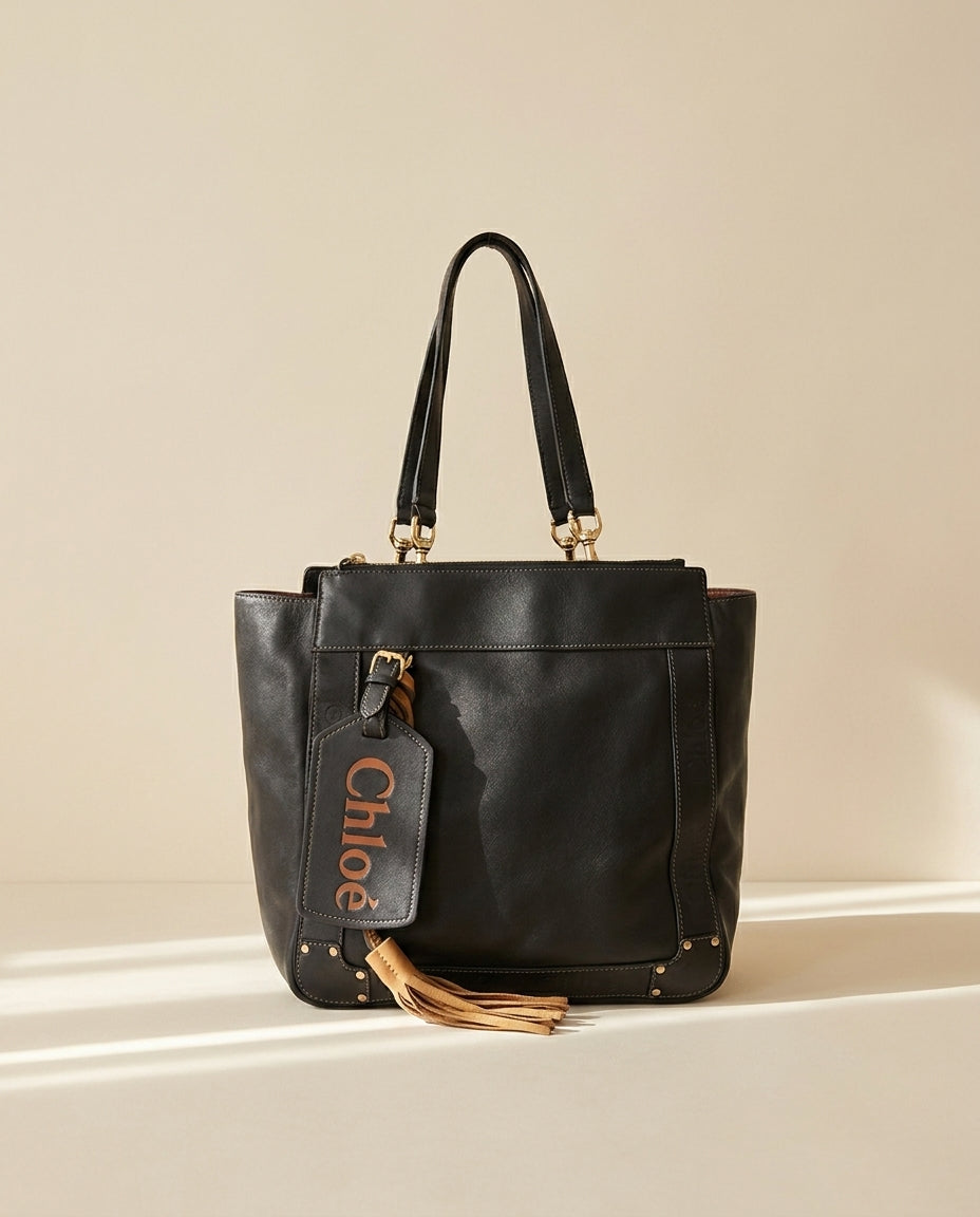 Chloe Black Leather Tote