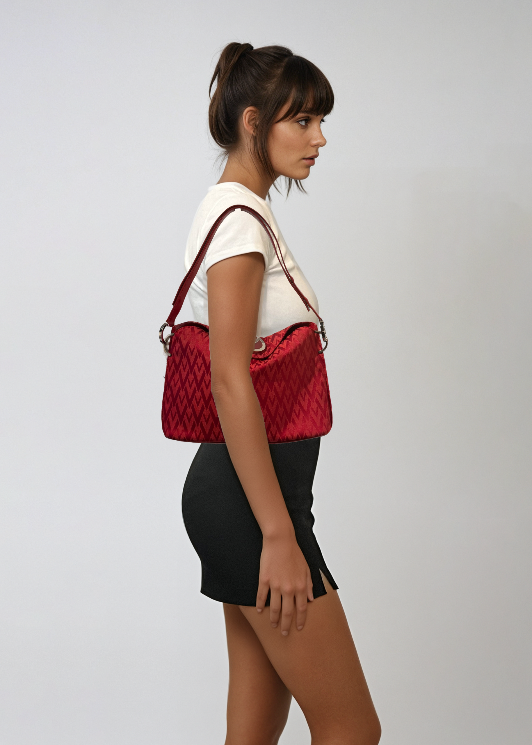 Valentino Red Monogram Shoulder Bag
